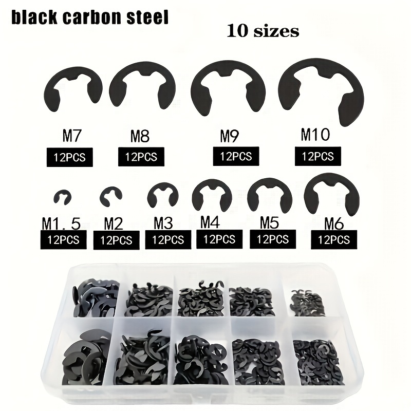 15mm External Circlip Pack – Carbon Steel Retaining Snap Ring For Outer Applications