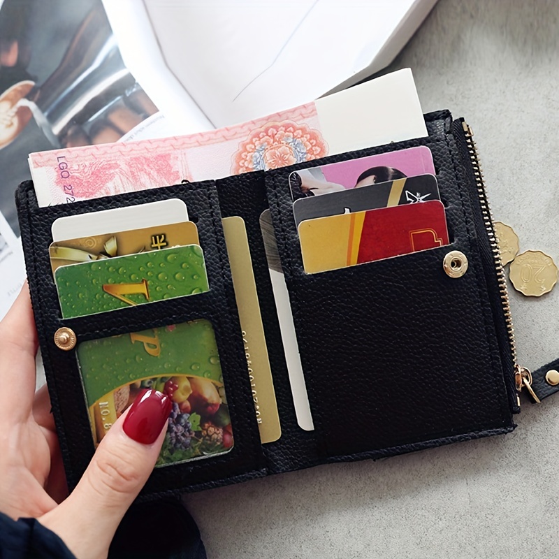 Cherry Embroidered Short Wallet, Zipper Portable Coin Purse, Versatile  Clutch Purse - Temu