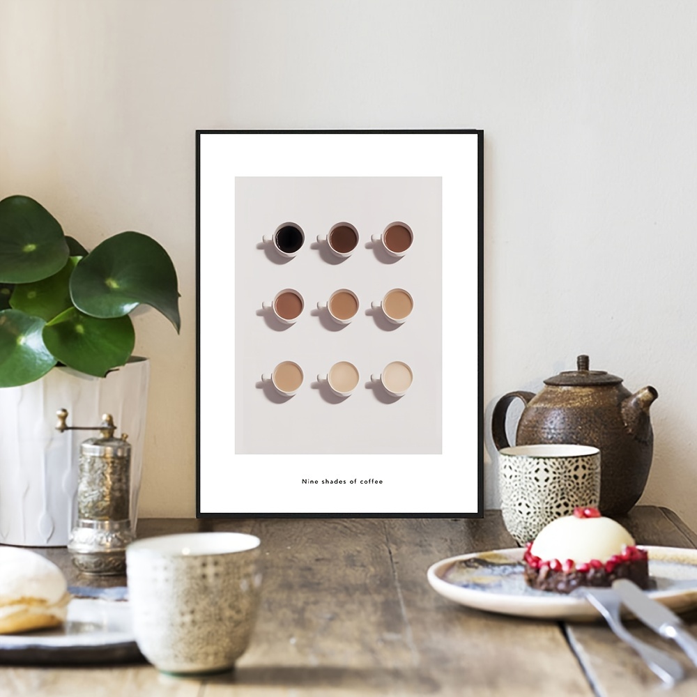 قطعة واحدة من ملصق دليل القهوة ، مطبوعات تعريفية للقهوة ، ديكور جداري للقهوة ، لوحة قماشية لفنجان القهوة ، ديكور حائط المطبخ ، صور جدارية للقهوة ، 12 × 8 بوصة ، 16 × 12 بوصة ، بدون إطار