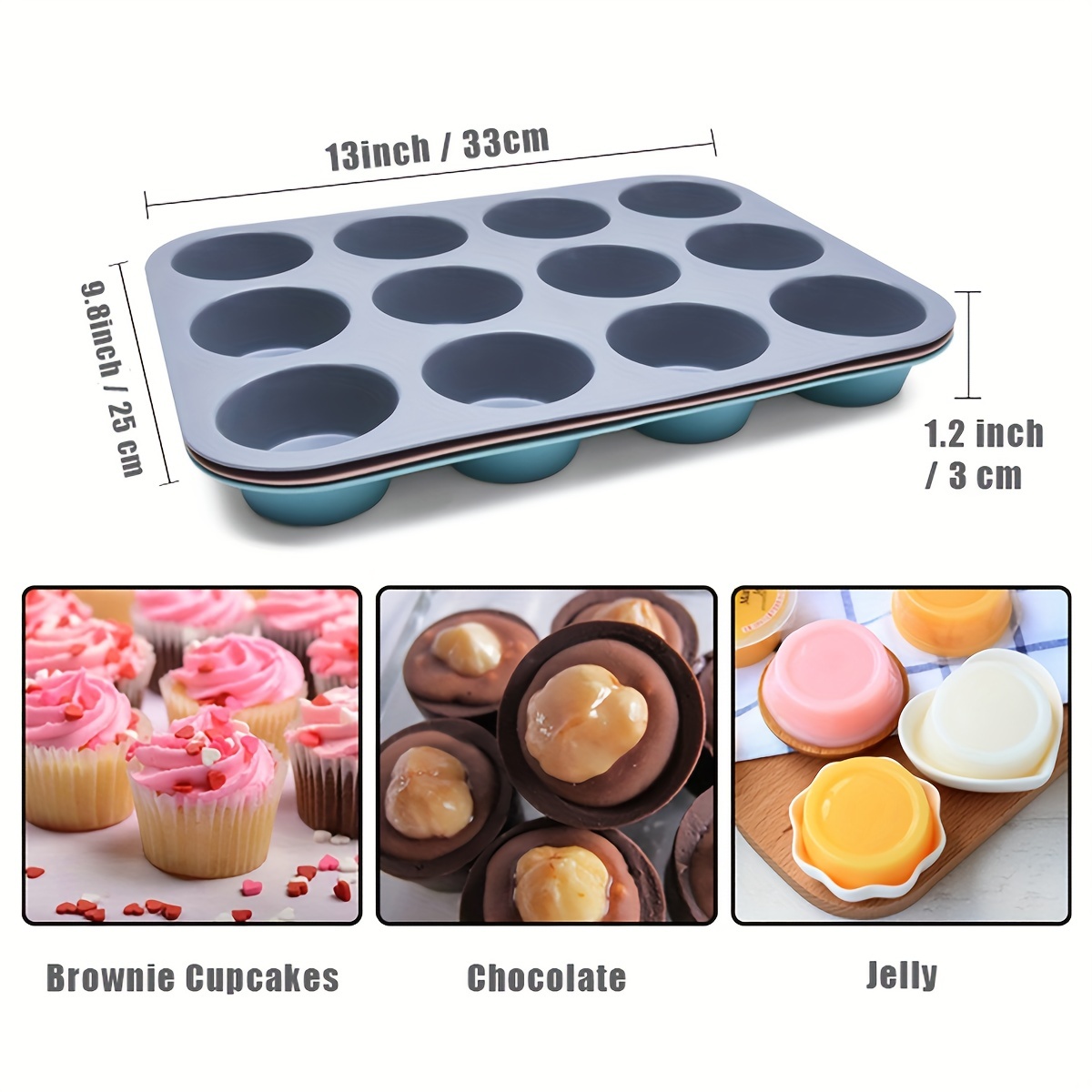 1PC Moule à muffins 12 Moule à cupcakes Antiadhésif Brownie - Temu Canada