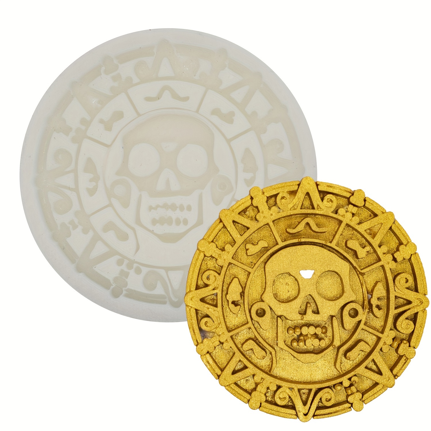 Silicone Mold Skull Coin Shaped Fondant Chocolate Biscuit - Temu Australia
