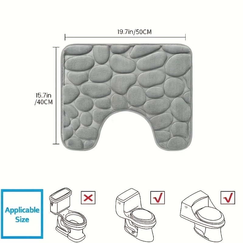 Pebble Pattern Bath Rug Flannel Soft Non slip Bath - Temu