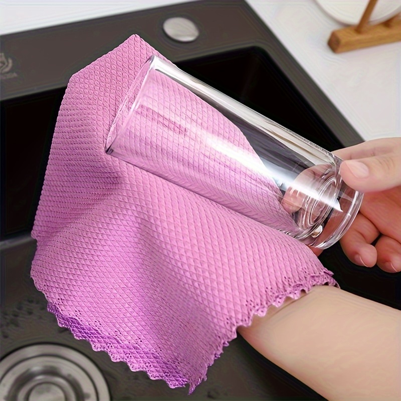 Glass Cleaning Cloth Kitchen Cleaning Absorbable Fish Scale Towel -D  factory and manufacturers