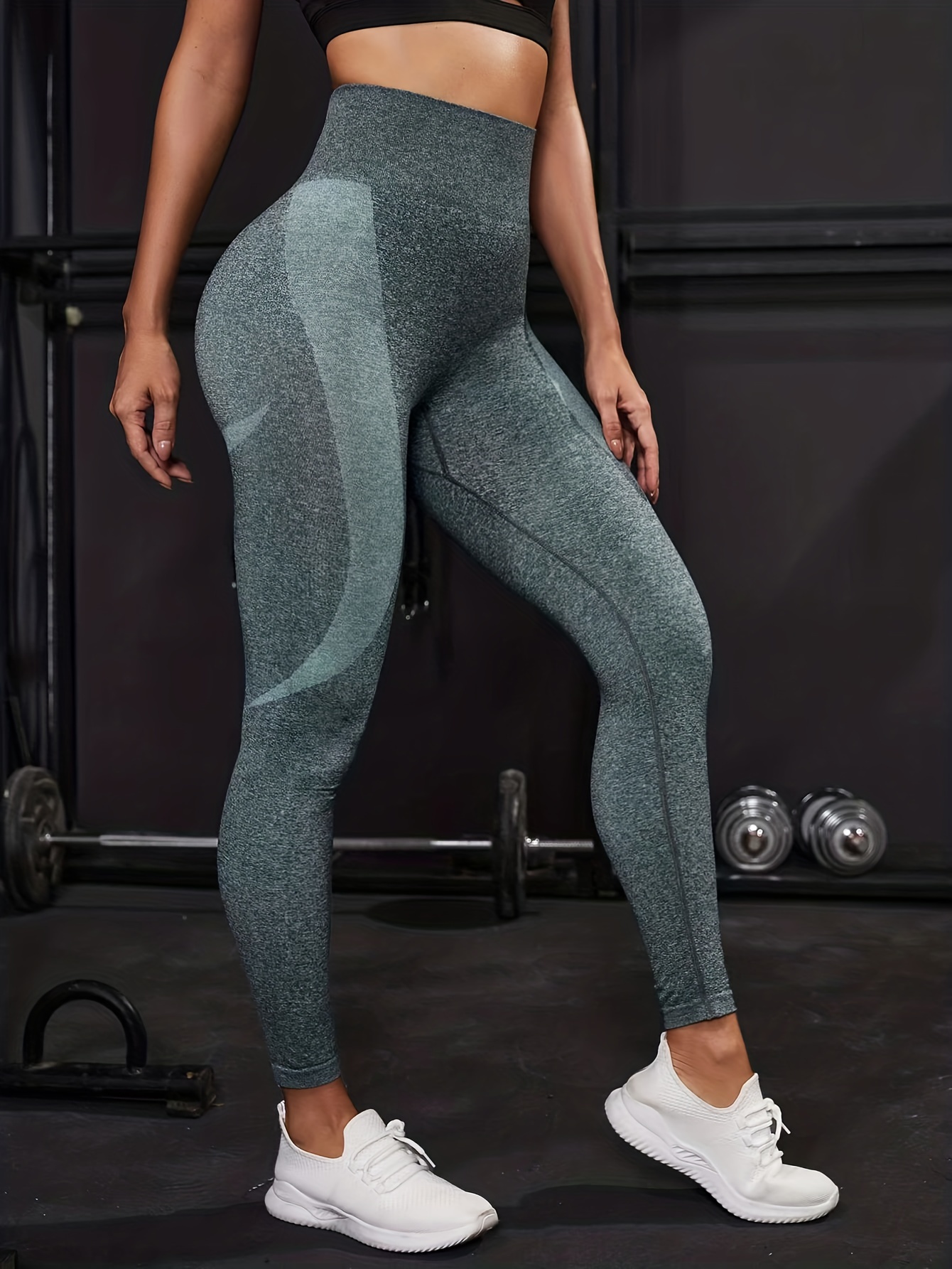 Solid Color Yoga Sports Leggings Seamless Workout Gym - Temu