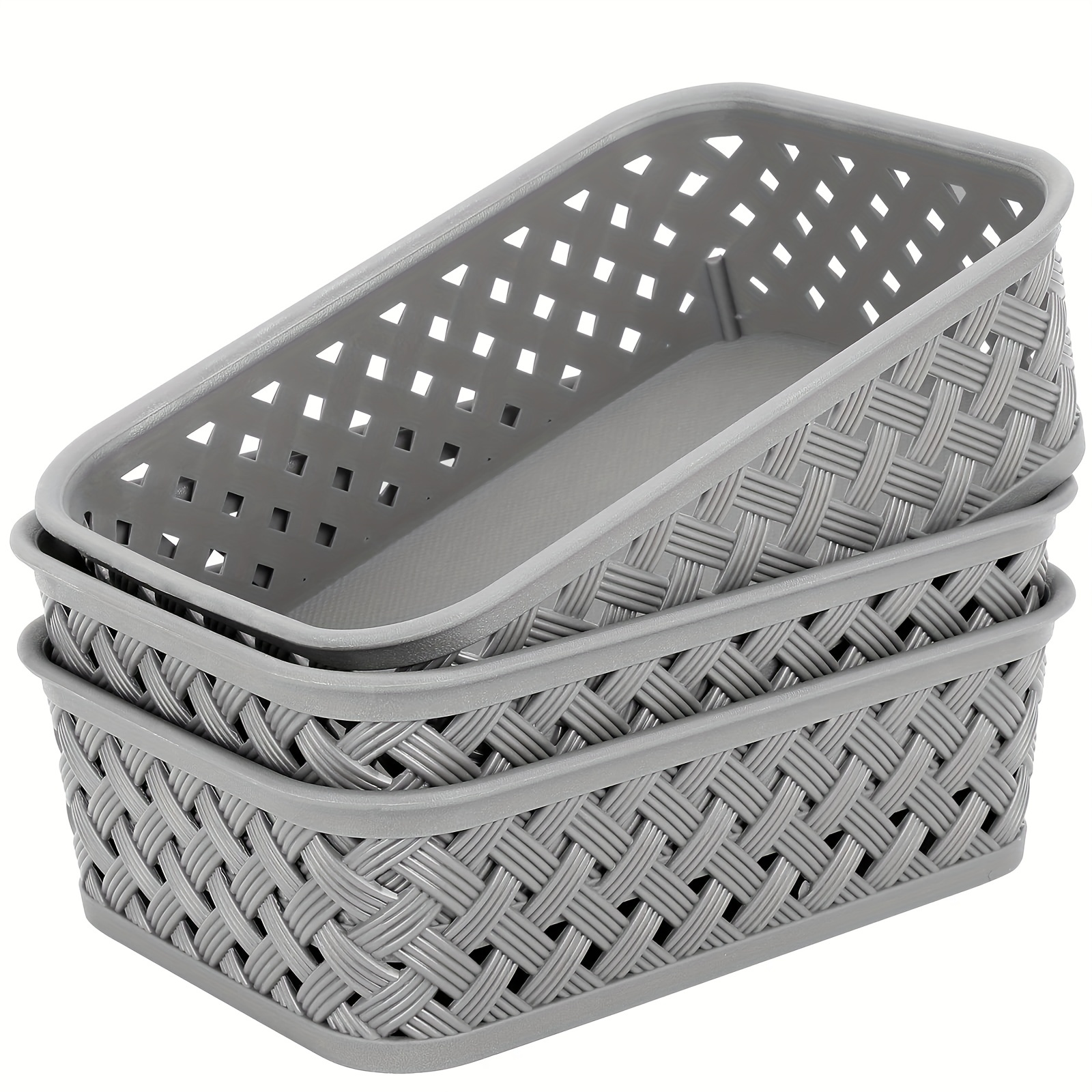 Plastic Storage Baskets Storage Bins Organizer Basket - Temu