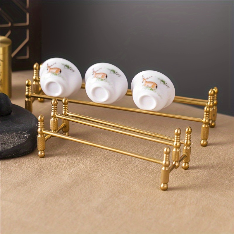 Pure Copper Tea Cup Holder Tea Set Drain Holder Brass Glass - Temu