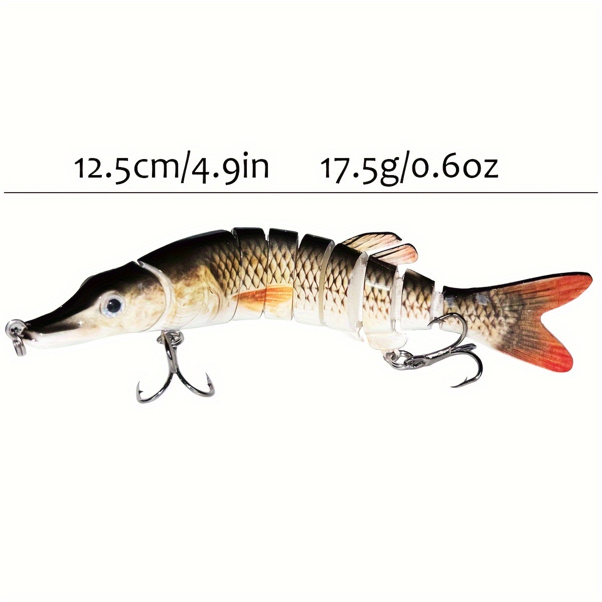 TRUSCEND 3Pcs Fishing Lures for Bass Trout Segmented Multi Jointed