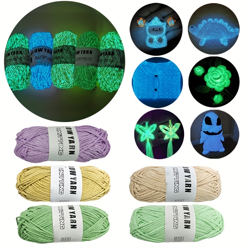 Yarn Glow in The Dark Sewing Crochet Yarn Crocheting Supplies for DIY Arts  Craft
