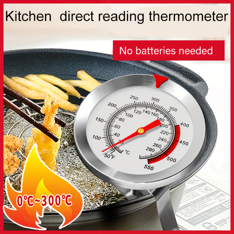 Thermometer, Oil Temperature, Deep Fry Thermometer With Clip, Instant Read  Dial Thermometer, Stainless Steel Stem Meat Thermometer, Cooking Thermometer  For Barbecue Cooking Baking Frying, Kitchen Accessaries, Western Stuff  Clearance - Temu