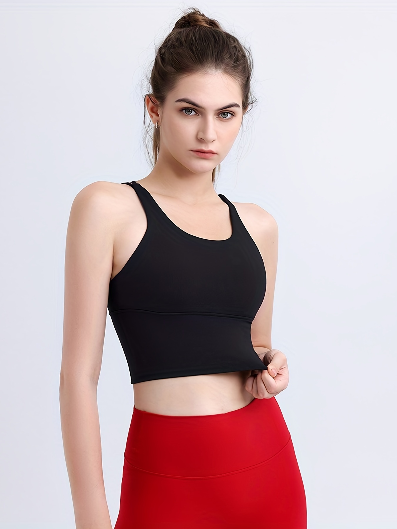 Gym Sports Bra for Women High Support Solid Solid Color Sports