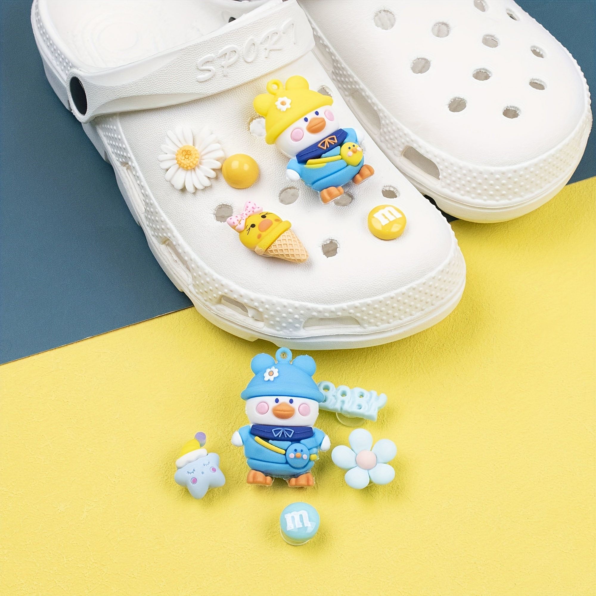 Kawaii Cartoon Duck Series Shoes Charms For Clogs Sandals