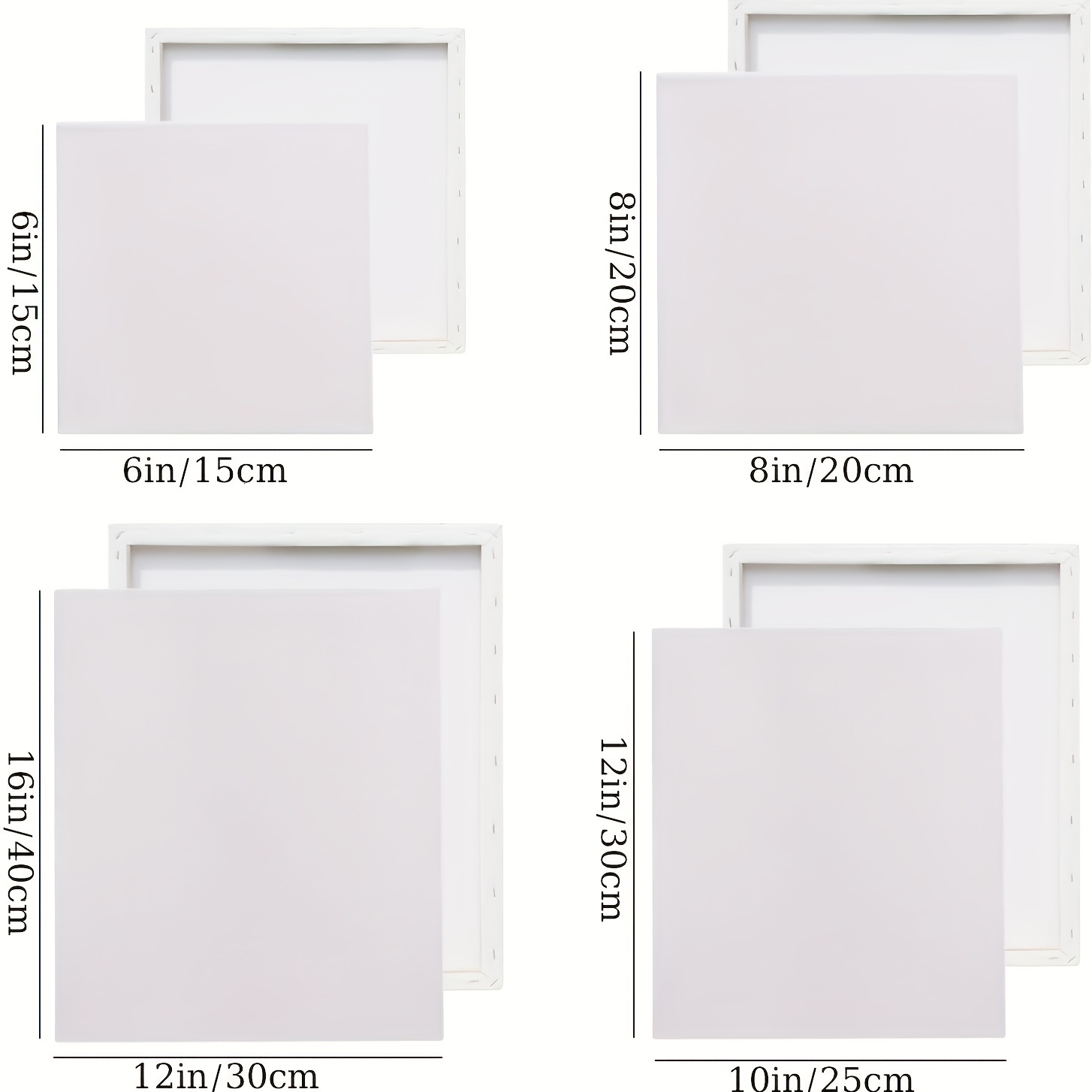 8pcs Professional Stretched Canvas For Painting - 8 X 8 Inch/ 20 X 20cm  Paint Canvases For Painting, Heavy Duty Gesso Triple Primed White Blank  Artist
