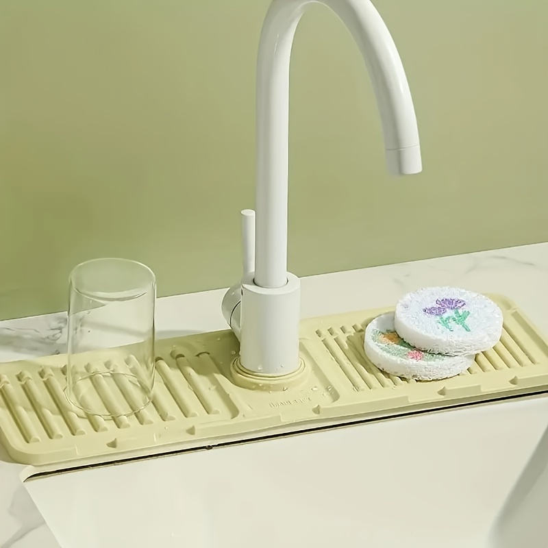 Silicone Faucet Mat Kitchen Bathroom Sink Splash Guard Sponge Soap