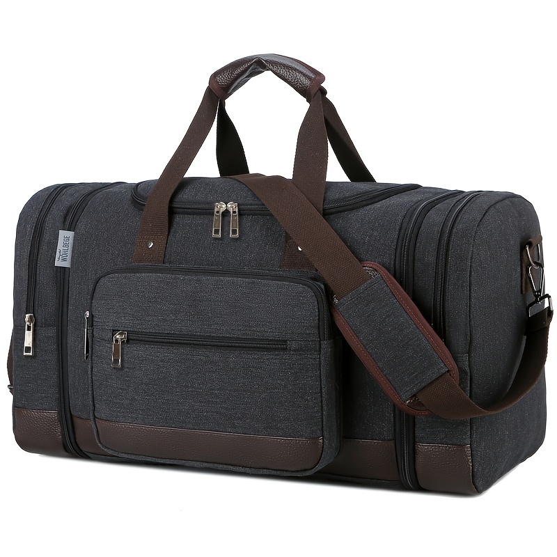 Zipper Duffel Bag Canvas Travel Storage Bag Versatile Large Weekender ...