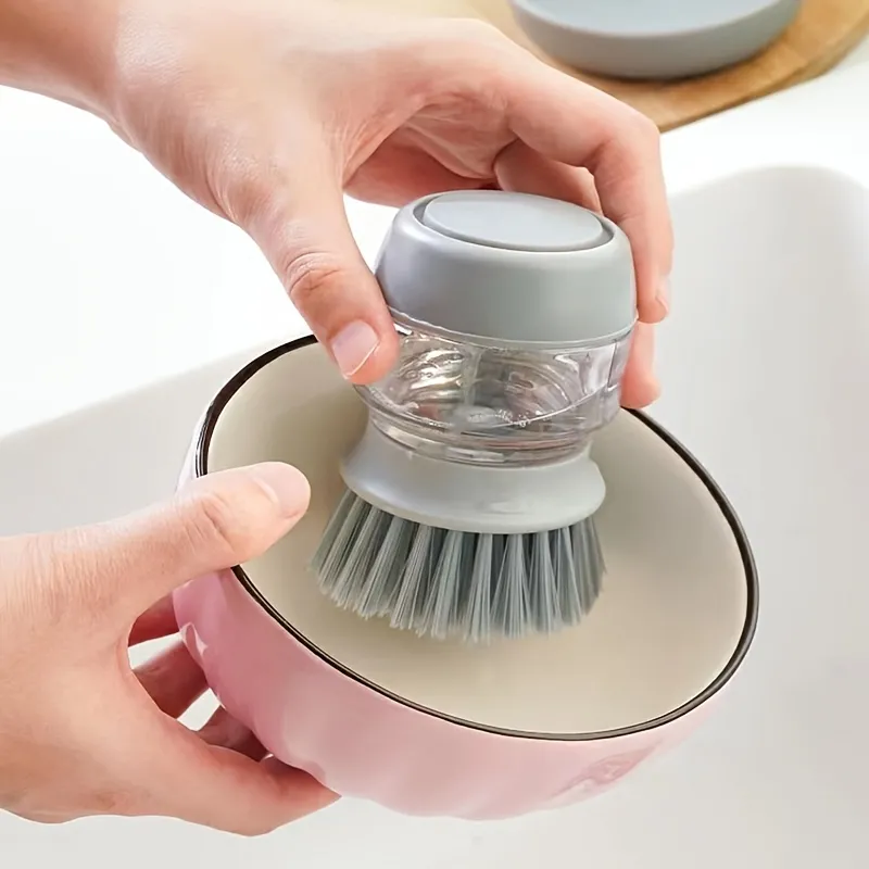 Effortless Dish Washing: Soap Dispensing Dish Scrub Brush With