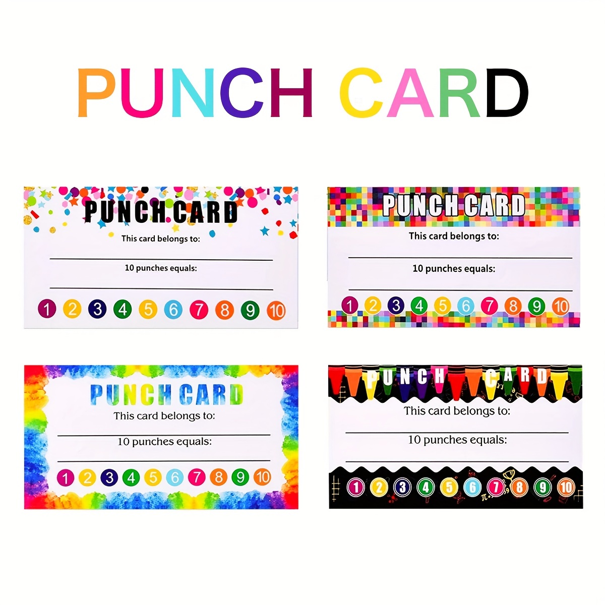 50pcs Colorful Creative Classroom/home/family Children's Punch Card For  Reward And Incentive, Paper