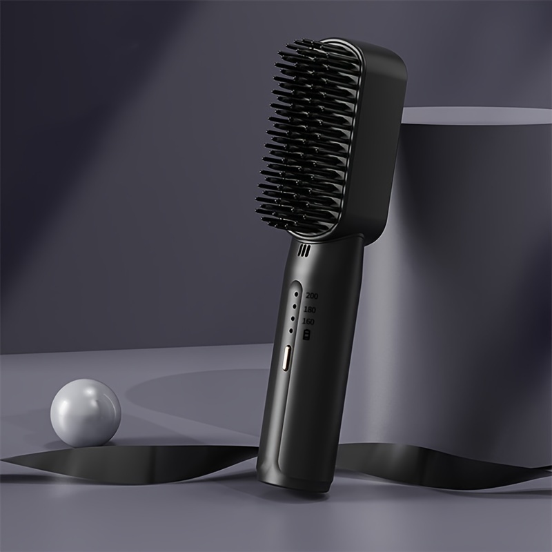 Genai Portable Cordless Hair Straightener Brush Portable - Temu