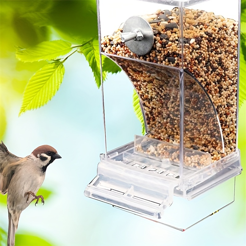 Mangeoire à Oiseaux, Conteneur de Stockage de Graines de Jardin Mangeoire à  Oiseaux Suspendue Transparente en Plastique