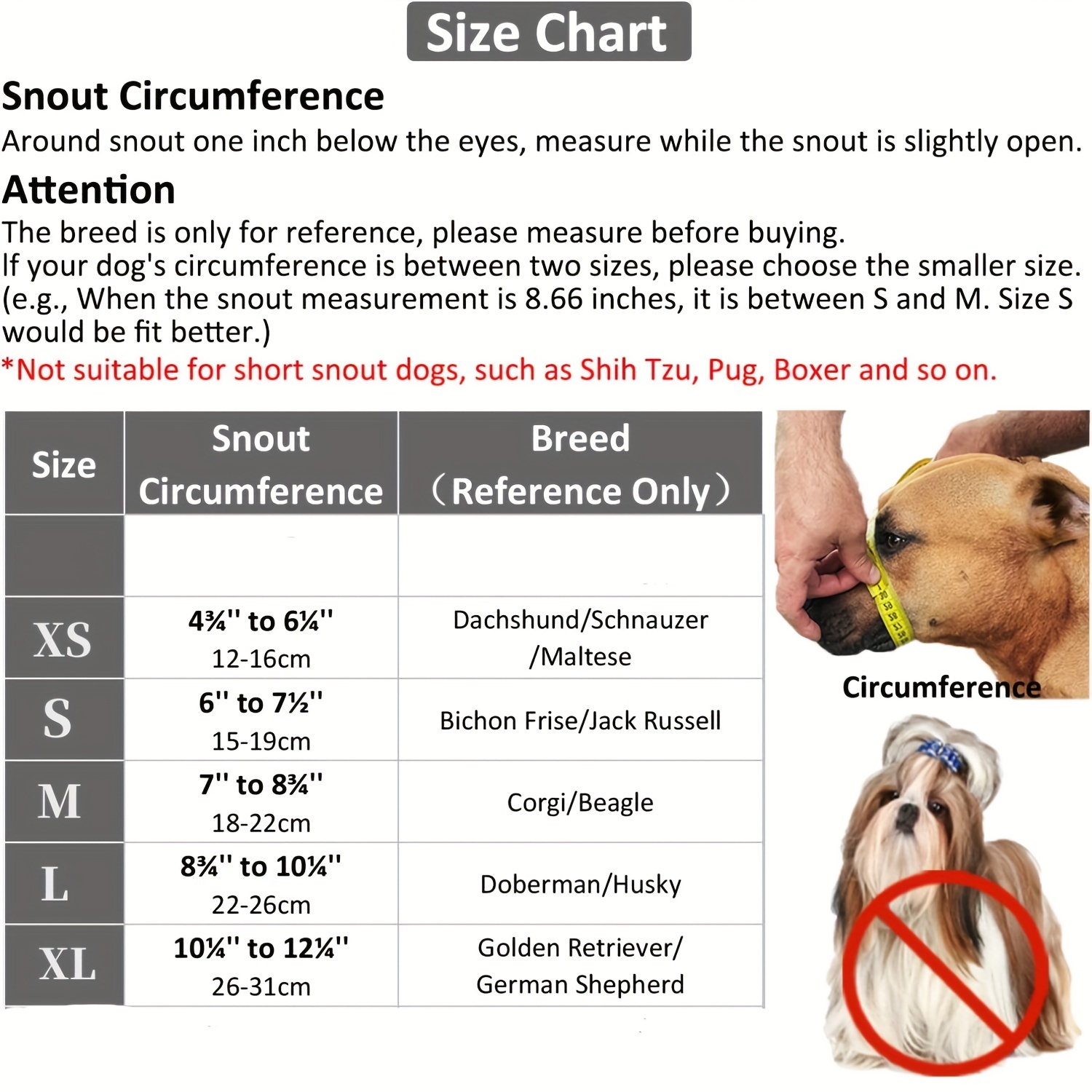 RICHDMI Museruola Cane, Museruola in nylon per cani di taglia piccola, media  e grande, useruola in rete traspirante, con Anello Regolabile, per  prevenire l'abbaio e i morsi.(Nero）S : : Prodotti per animali