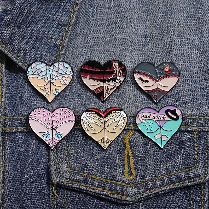 Love Even Dead Enamel Pins Custom Rib Cage Rose Heart Brooch - Temu