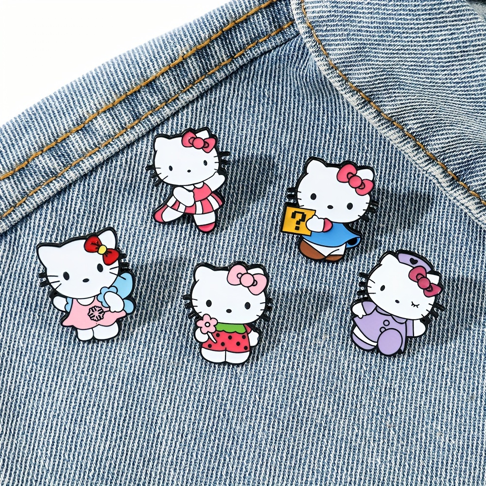 Hello Kitty Brooch For Girls Cute Kt Cat Enamel Pins - Temu