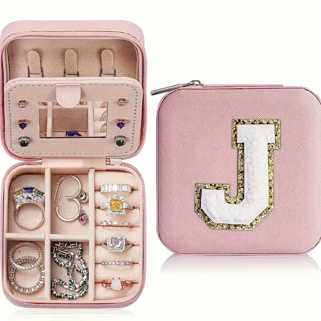 Joybos Portable Travel Jewelry Organizer Case with Mirror Plastic