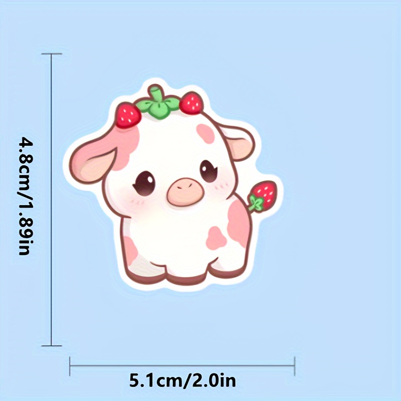 50pcs Cow Stickers for Kids, Cute Rainbow Cow Stickers, Cartoon