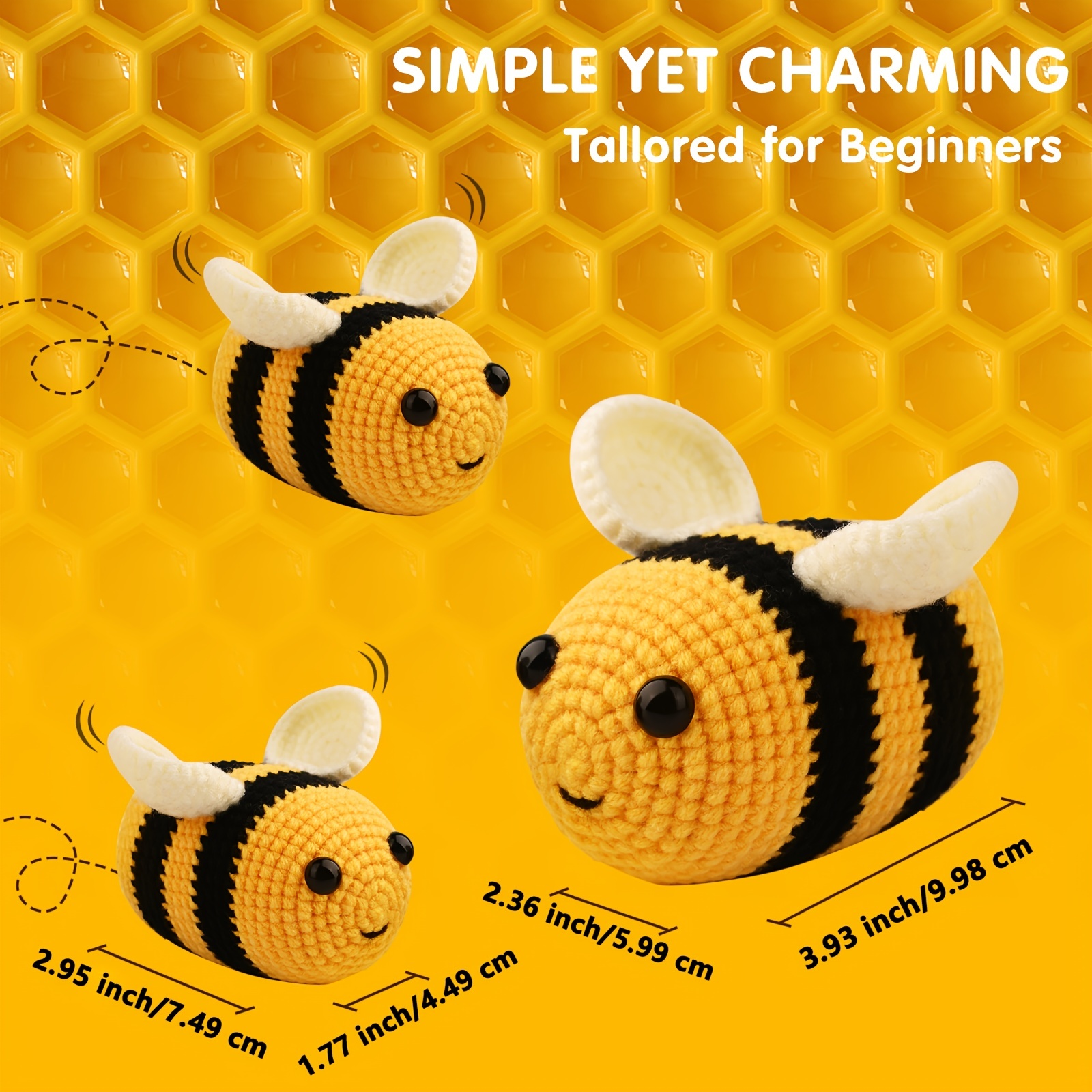 Anidaroel Cute Bee Beginner Crochet Kit, Crochet Starter Kit for
