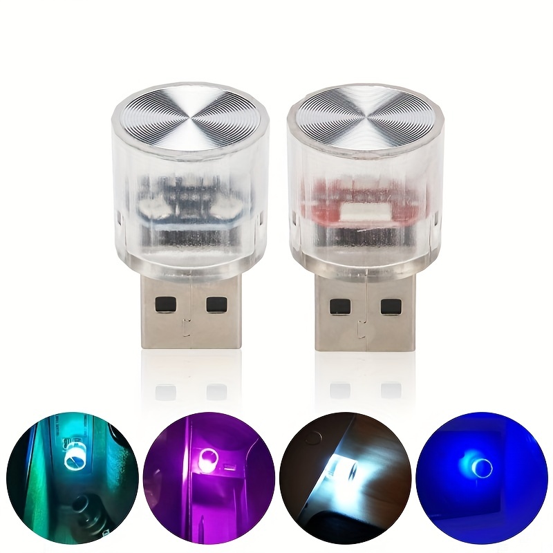 USB LED Atmosphere Lights Mini Car Interior Ambient Lighting Kit-Universal  (White, 2 pcs)