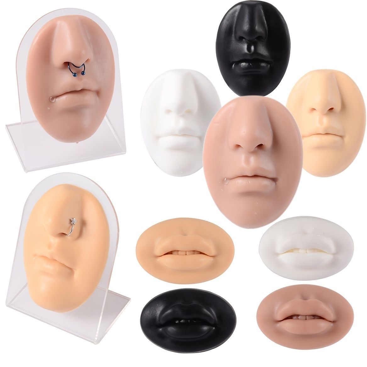 3pcs Set Soft Silicone Flexible Face Model Mouth Model For Piercing  Practice Human Mouth Model Simulation For Jewelry Display Teaching Tool -  Beauty & Personal Care - Temu