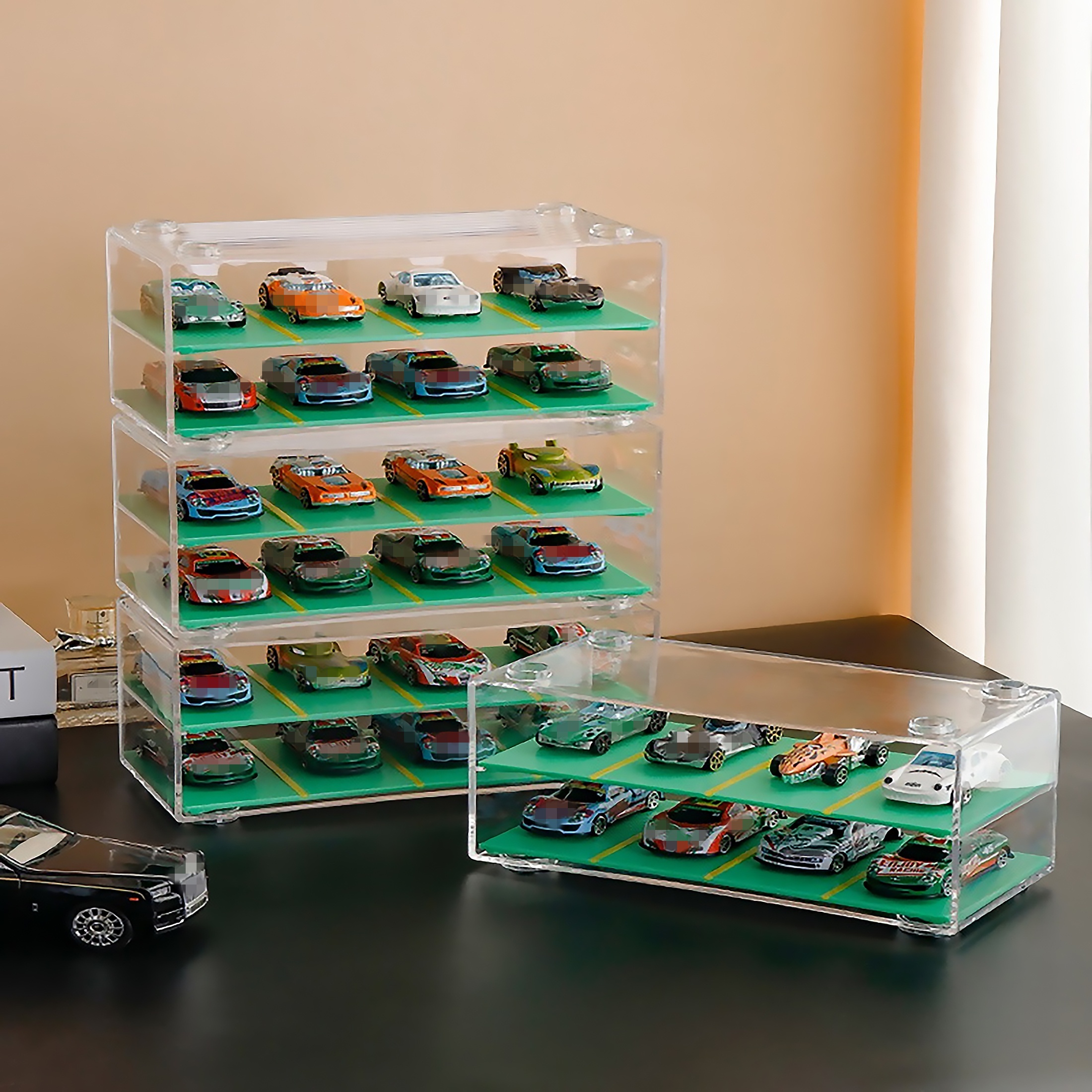1/64 Acrylic Display Case Car Figures Model Collectible Dustproof Display  Box