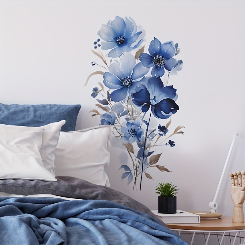 Adhésif mural fleurs pour tête de lit