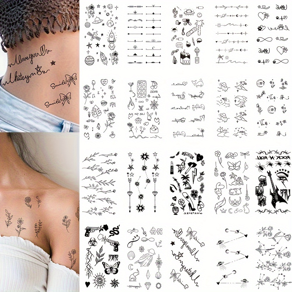 Cute Tattoo Stickers Small Picture Collection Suitable For - Temu