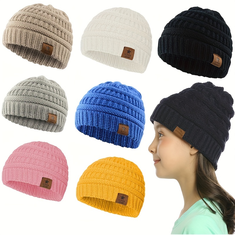 1pc Bonnet D'hiver Chaud Pour Enfants Avec Cache-cou, Bonnet Tricoté À  Protection Auditive 2-en-1 Pour Garçons Et Filles - Temu Belgium