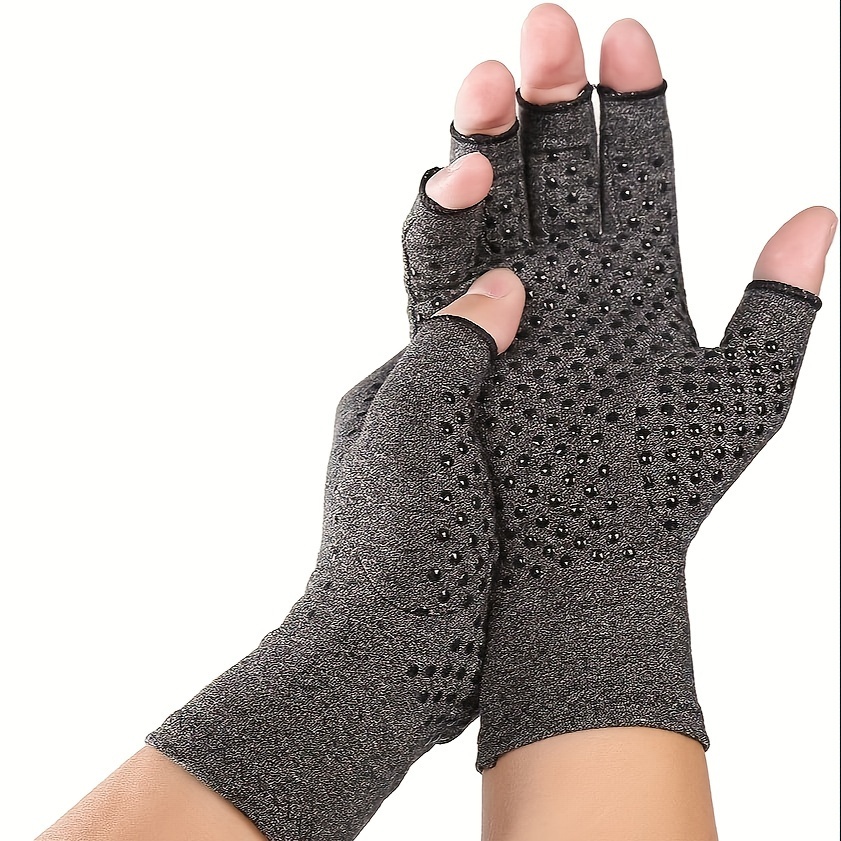 Copper Fiber Compression Gloves Fingerless Anti slip Gloves - Temu