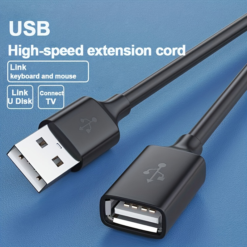 Câble D'Extension USB 2.0 Noir 10FT Type une Vers Câble Mâle Noir