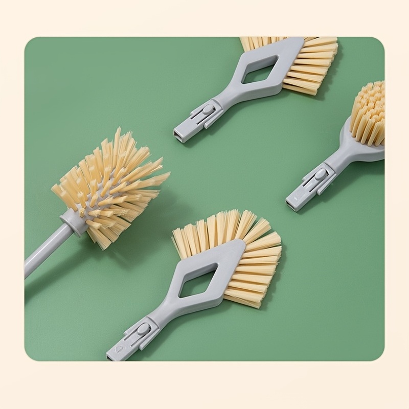 1pc Multi-functional Cleaning Brush With Bendable Cup Lid Brush Head For  Kitchen Groove Cleaning