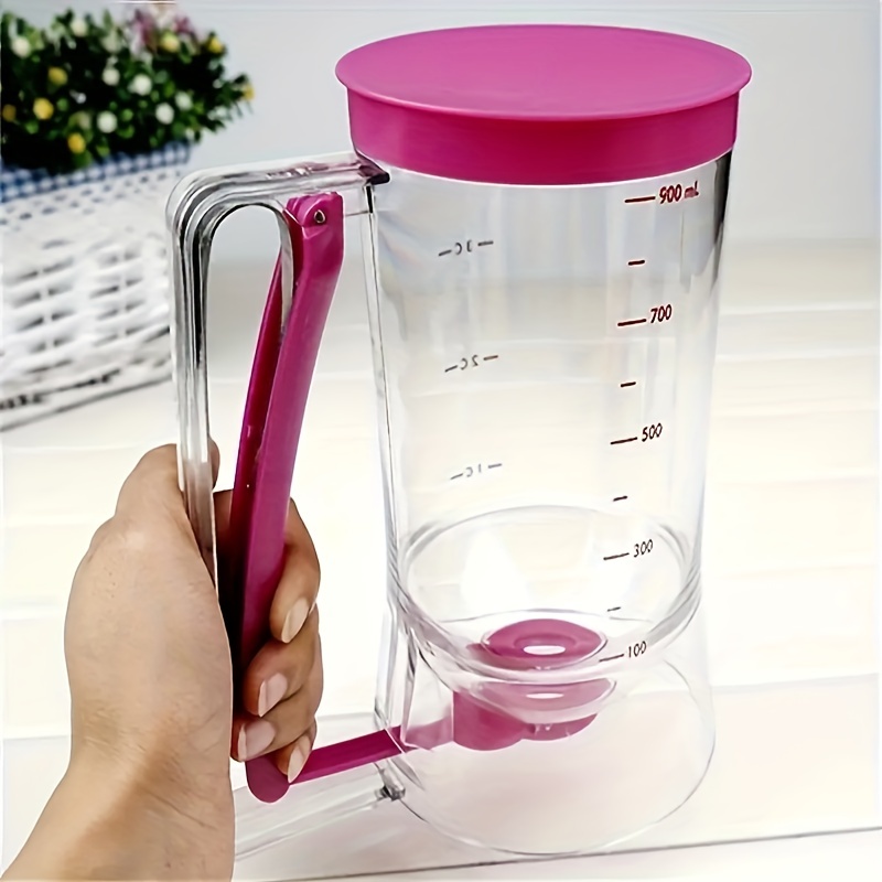 1pc 1000ml/33.8oz Pancake Batter Dispenser and Mixer with Blender Ball and  Wire Whisk - Perfect for Cupcakes, Waffles, Cakes, and Any Baked Goods -  Easy Squeeze Batter Bottle for Precise Measurements and