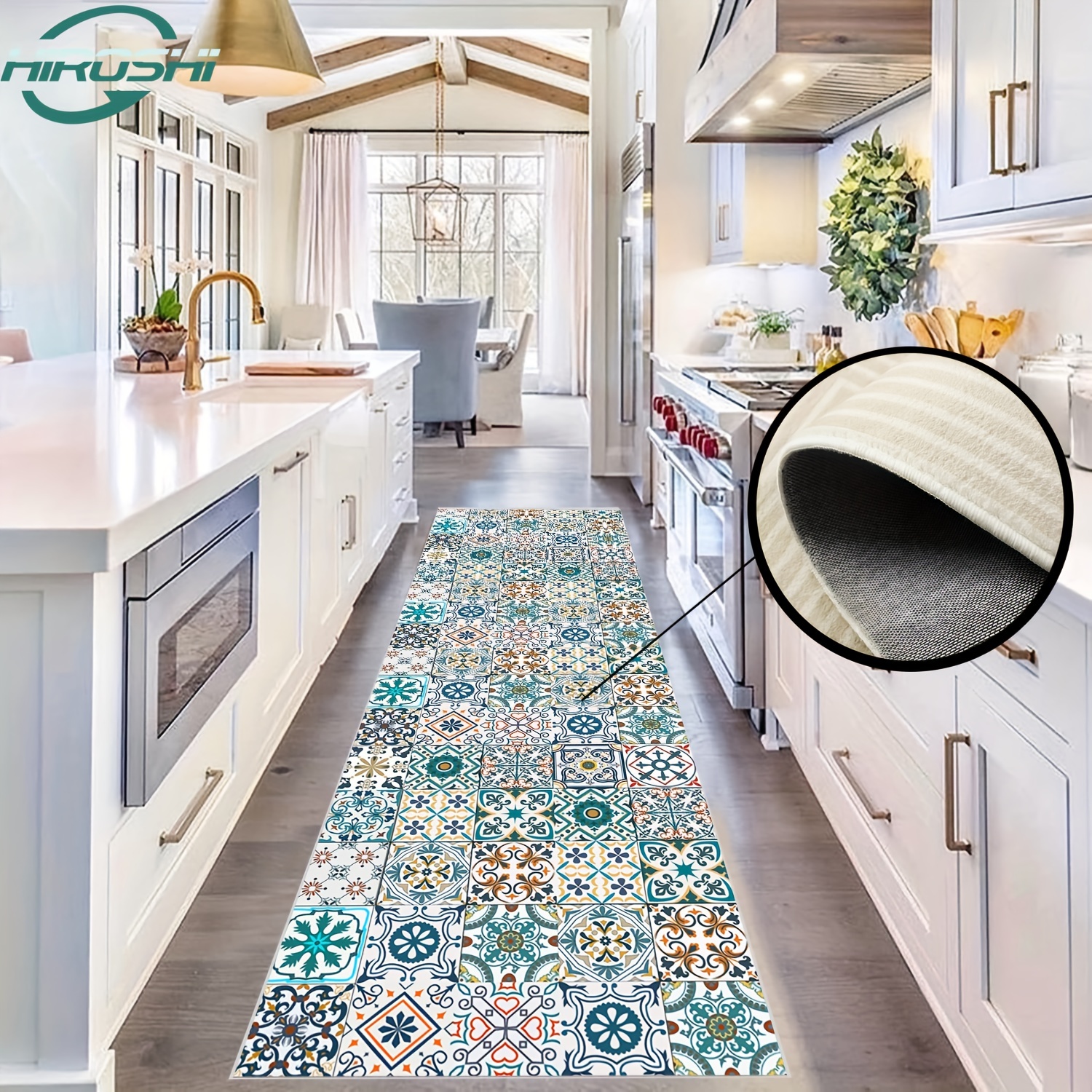 Large Kitchen Rugs and Runners Non Skid, Non Slip Kitchen Mats and Rugs for  Kitchen Floor, Soft Kitchen Carpet Runner Kitchen Area Rug for Kitchen