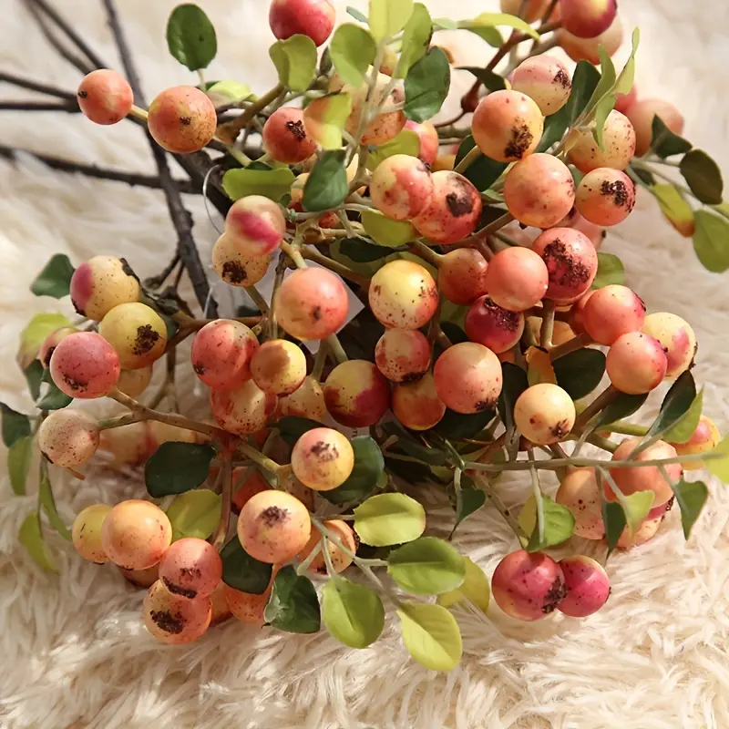 1 Manojo Rama Olivo Simulada Flor Fruta Rama Olivo - Temu