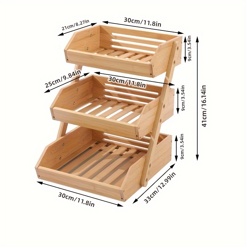 Kitchen Storage Basket With Bamboo Board Large Capacity - Temu