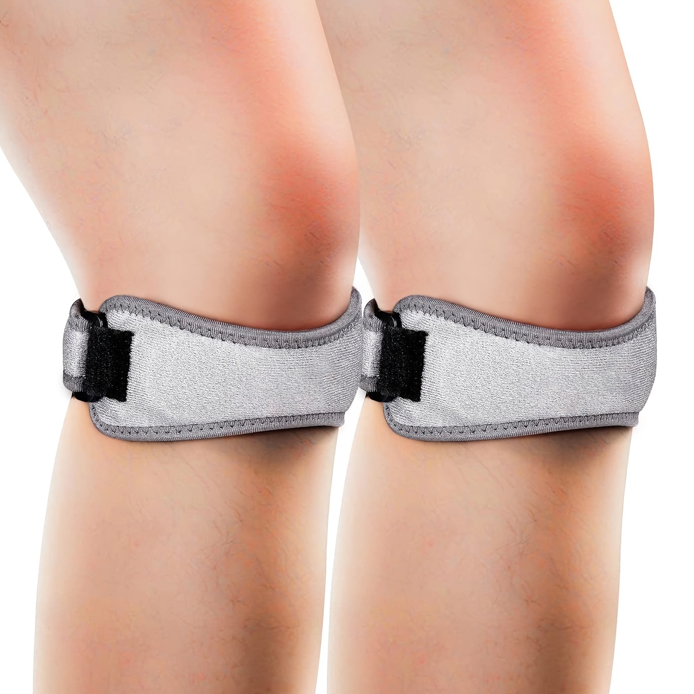 Patella Tendon Knee Strap 2 Pack, Knee Pain Relief Support Brace Hiking,  Soccer, Basketball, Running, Jumpers Knee, Tennis, Tendonitis, Volleyball 