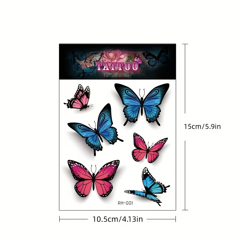 120 Styles 3d Butterfly Temporary Tattoos Butterfly Tattoos - Temu