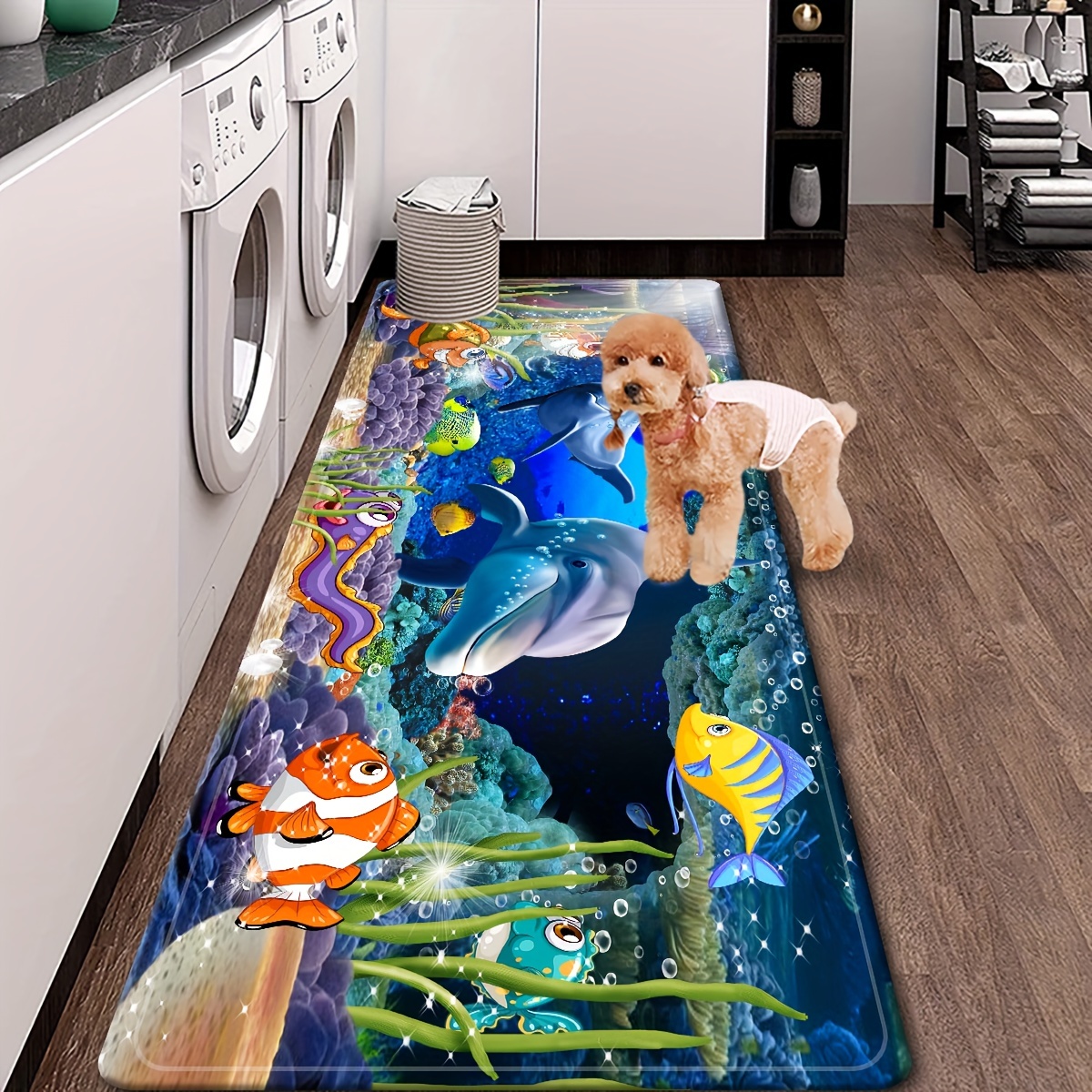 Ocean Themed Area Rug Soft Non-slip Shaggy Floor Carpet Runner