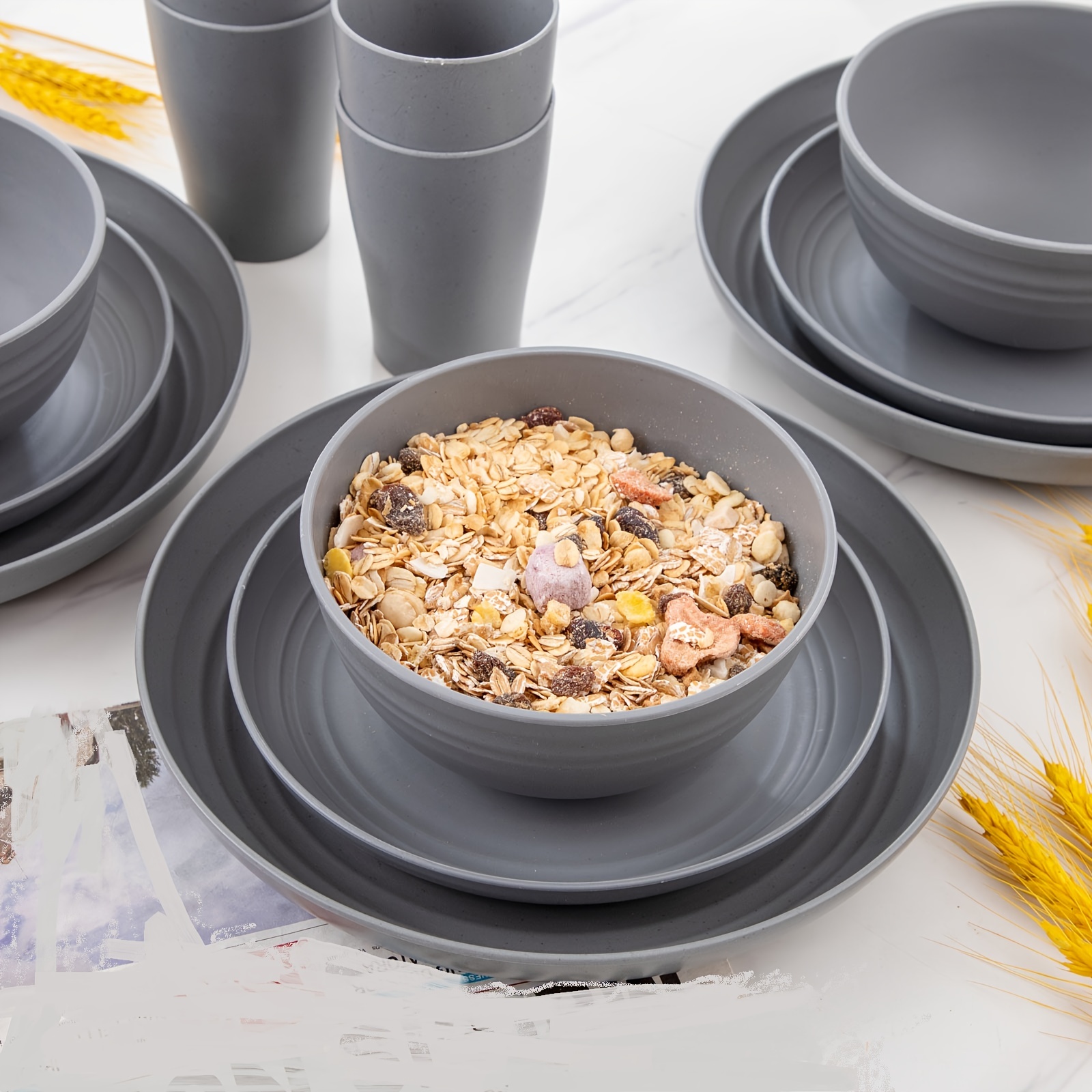 Reusable Dinnerware Include Dinner Plates Dessert - Temu