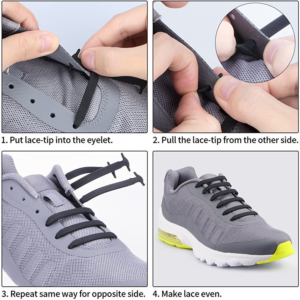 No Tie Elastic Shoe Laces Tieless Shoelaces For Adults And - Temu