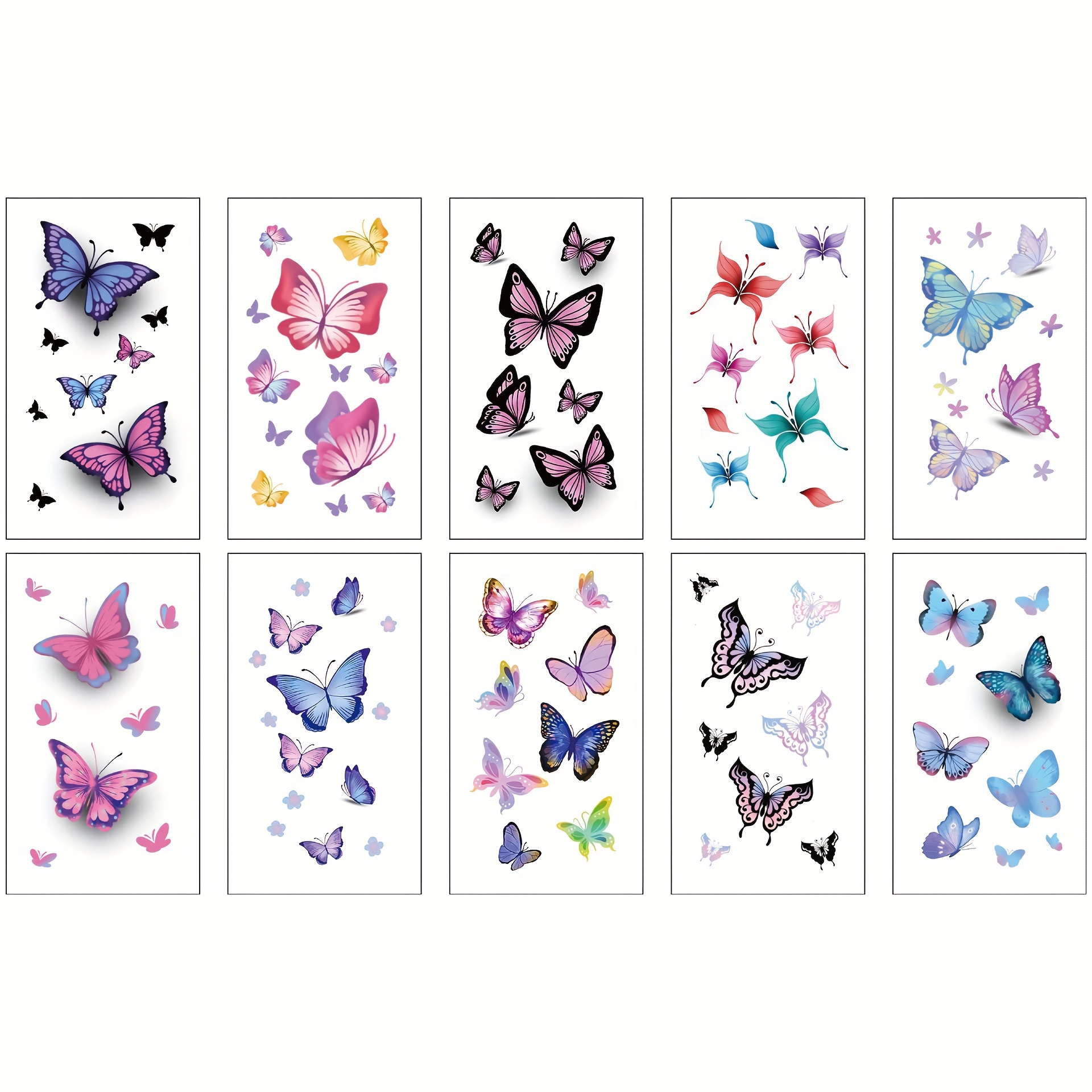 3 sheets /bag Colorful Butterfly Waterproof Households Decorative Stickers
