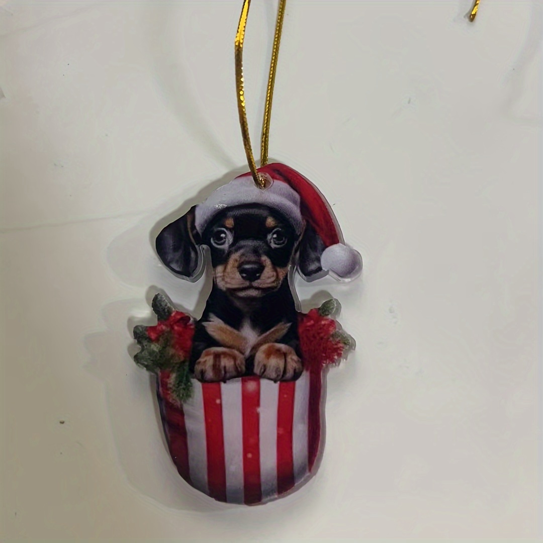 1 Stück Weihnachtlicher Neuer Süßer Hunde acryl deko - Temu Austria