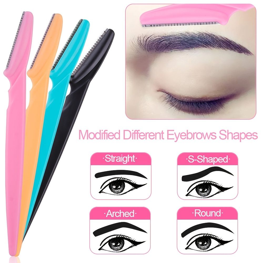 10pcs Safe Eyebrow Shaper Face Blades Shaping Knife Eye Brow Trimmer Shaver  Razor Face Hair Removal Blades Woman Makeup Tools - Beauty & Personal Care  - Temu