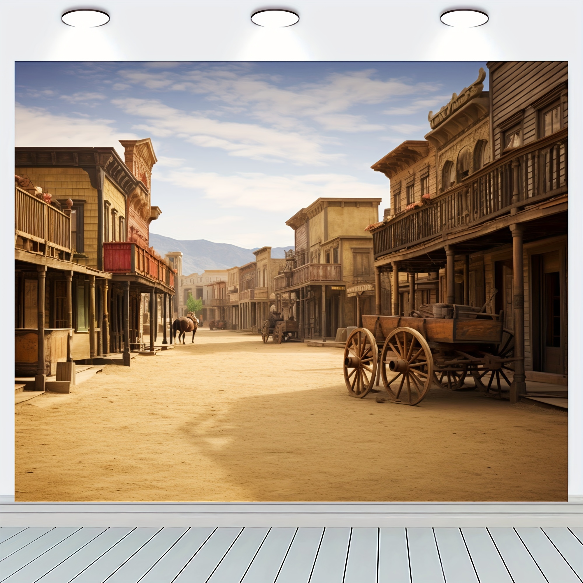 Old Western Cowboy Town Backdrop Wild West Photography Background Studio  Props